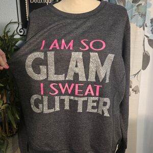 Glam Glitter Women's Gray Sweatshirt